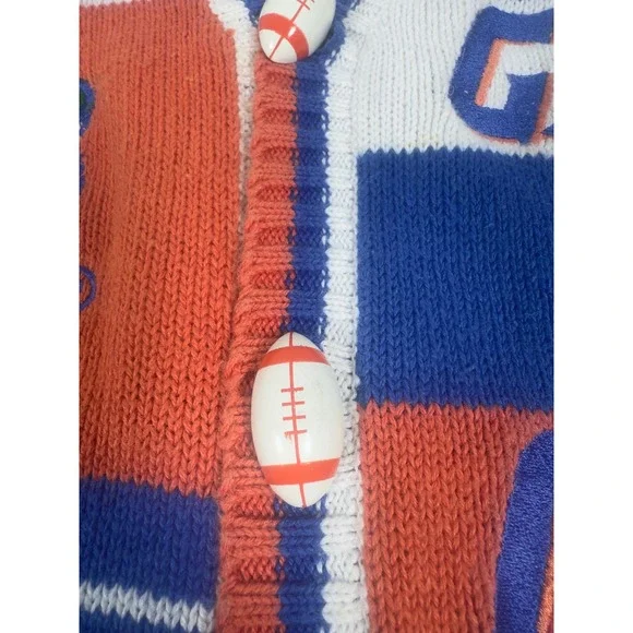 Vintage Florida Gators Mens Cardigan Sweater Orange Blue Football Large Academia
